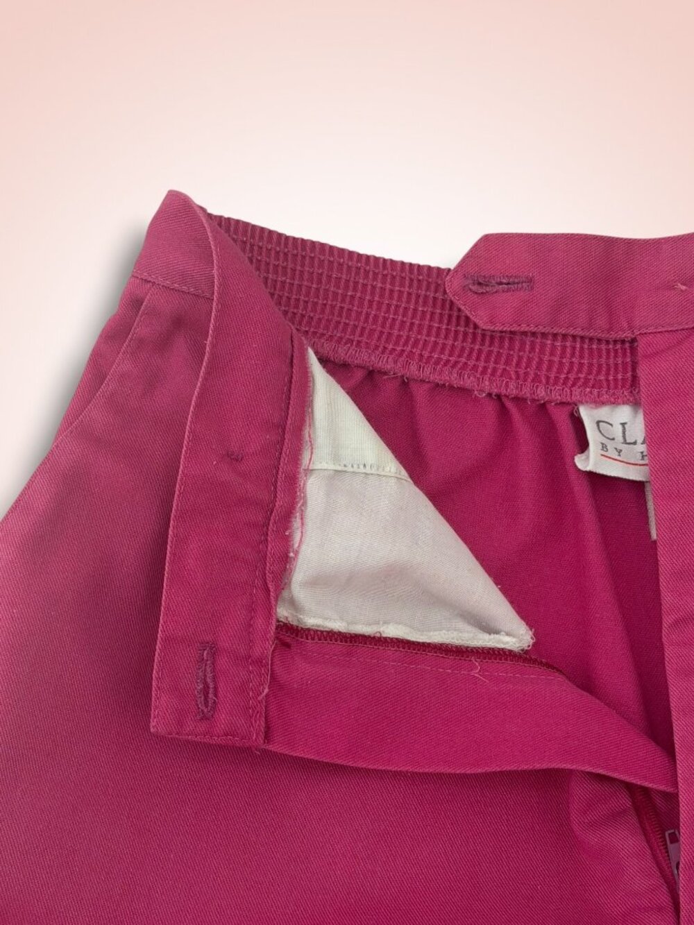 Classics by Haggar Pleated‎ High Waist Linen Blend Cuffed Shorts Pink 8 - Picture 3 of 5